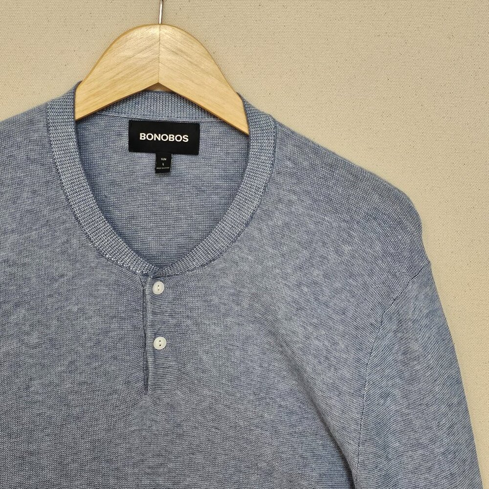 Bonobos Long Sleeve Henley Sweater Slim Fit L